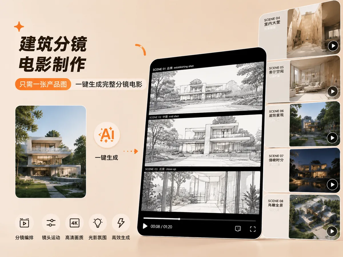 建筑分镜电影 - 全视AI模板